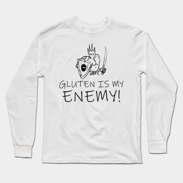 Gluten Is My Enemy Long Sleeve T-Shirt by Benny Merch Pearl